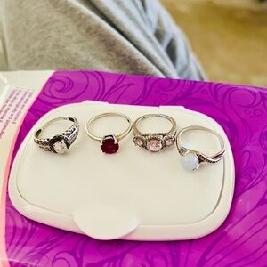 4 Beautiful rings.  Silver 925. All 4 for $15.